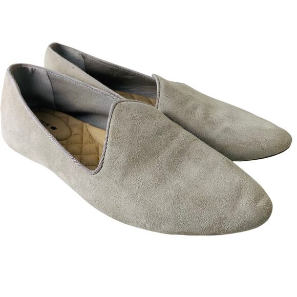 Birdies Size 7.5 Womens Heron Flat Suede Pointy Toe Ballet Shoe Beige Gray Taupe - Picture 3 of 12
